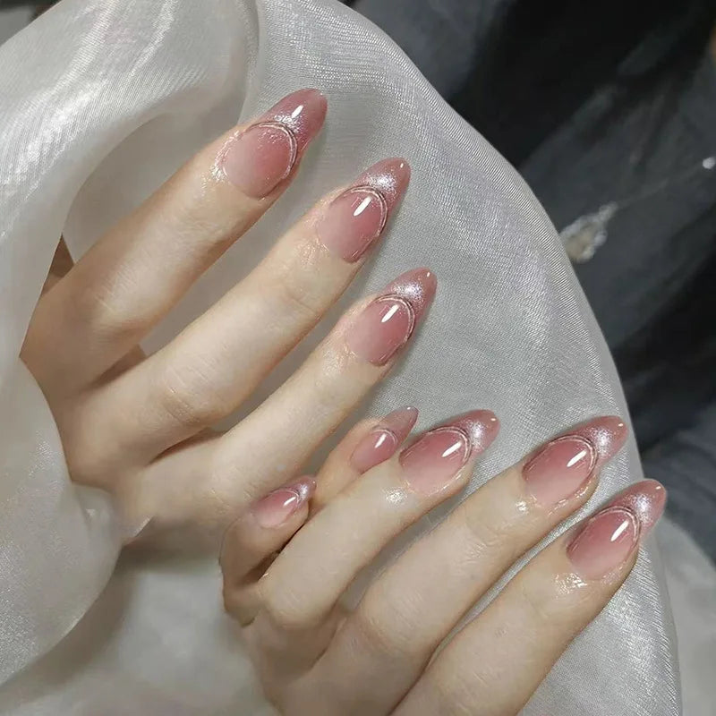 24 Pcs Almond Press On Acrylic Nails