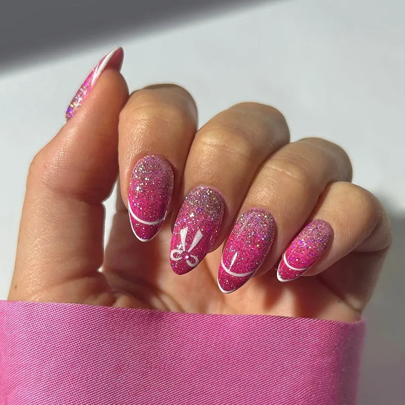 24 Pcs Almond Press On Acrylic Nails