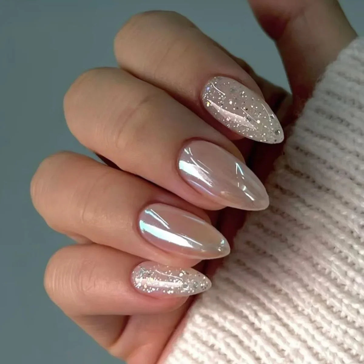 24 Pcs Almond Press On Acrylic Nails