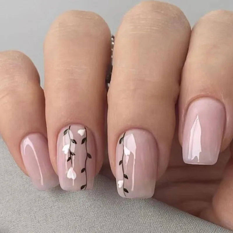 24 Pcs Cute Mini Flower Press On Nails