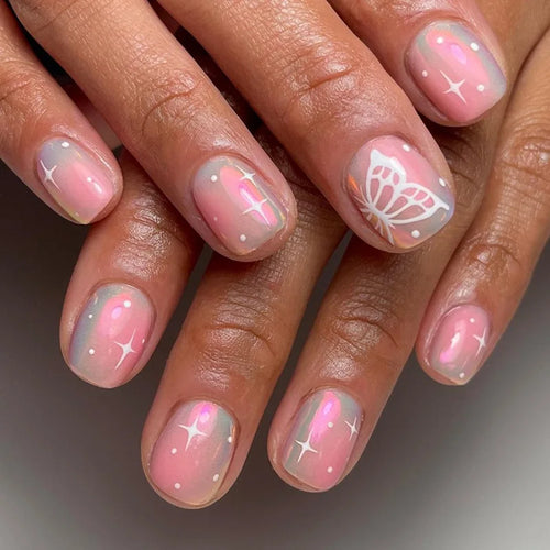 24 Pcs Cute Mini Flower Press On Nails