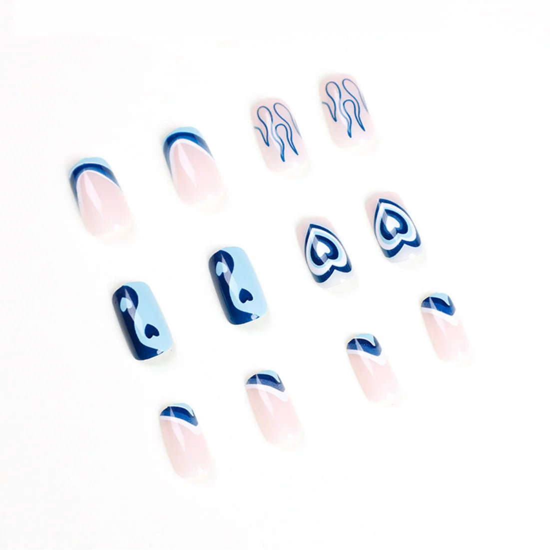 Blue Flame Love Press-On Nails