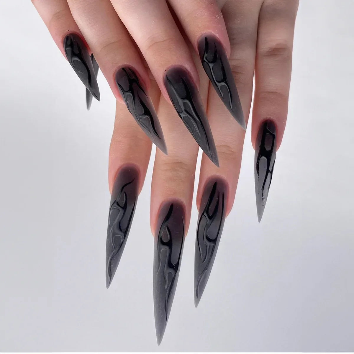 Diamond-Studded Almond Press-On Nails