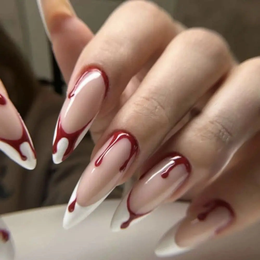Diamond-Studded Almond Press-On Nails