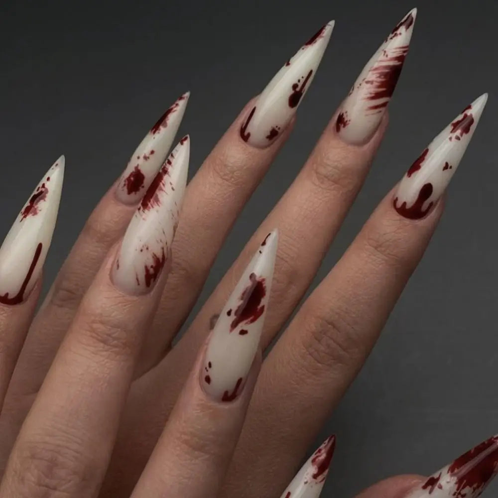 Diamond-Studded Almond Press-On Nails