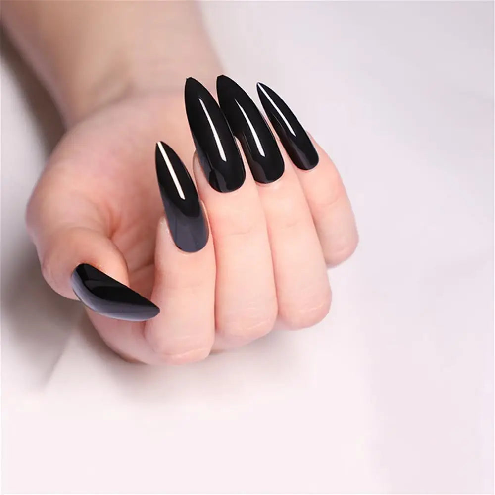 Diamond-Studded Almond Press-On Nails