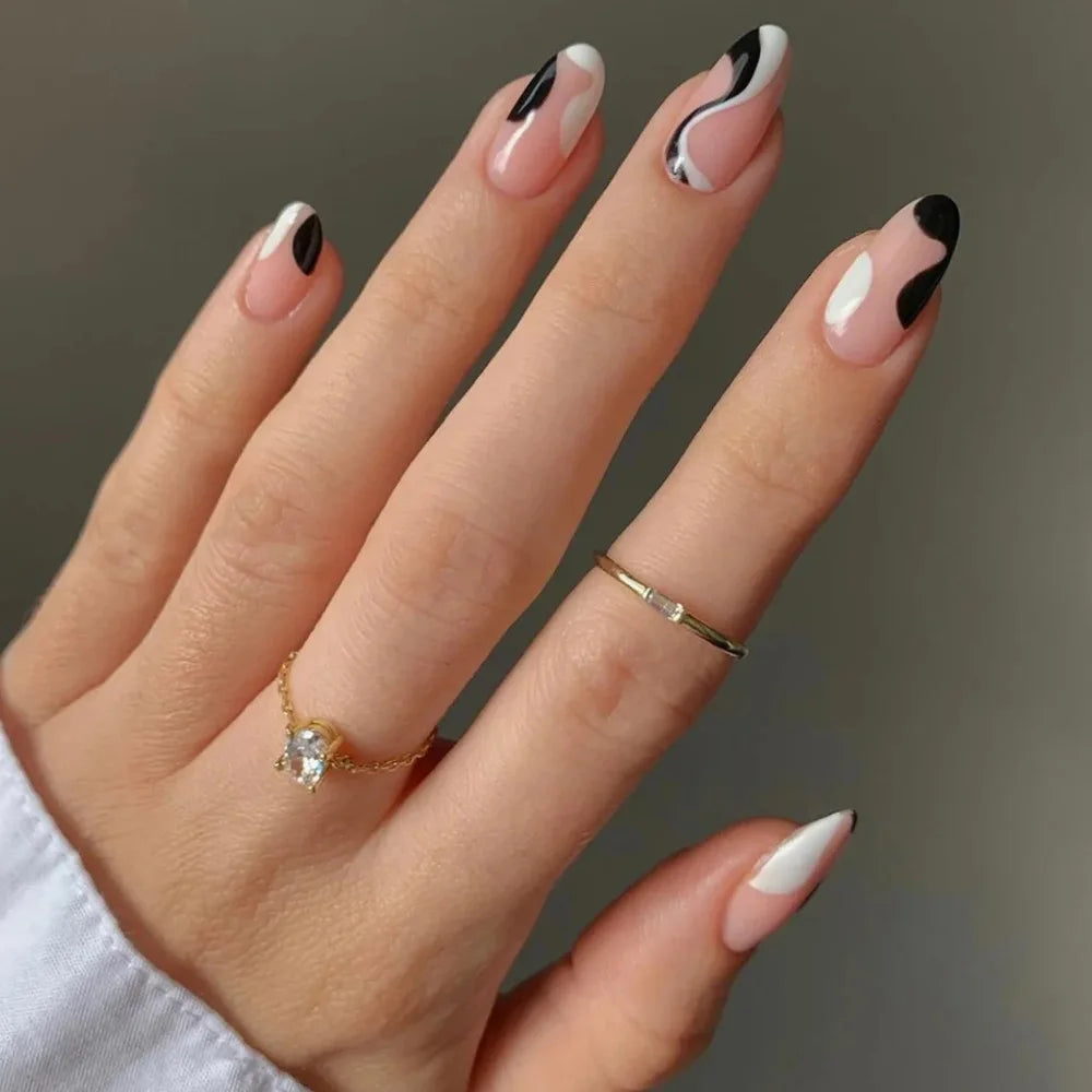 French Rainbow Acrylic Press-On Nails