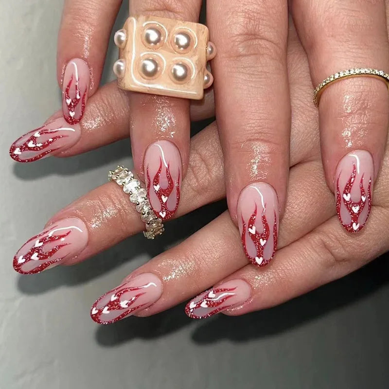 French Rainbow Acrylic Press-On Nails