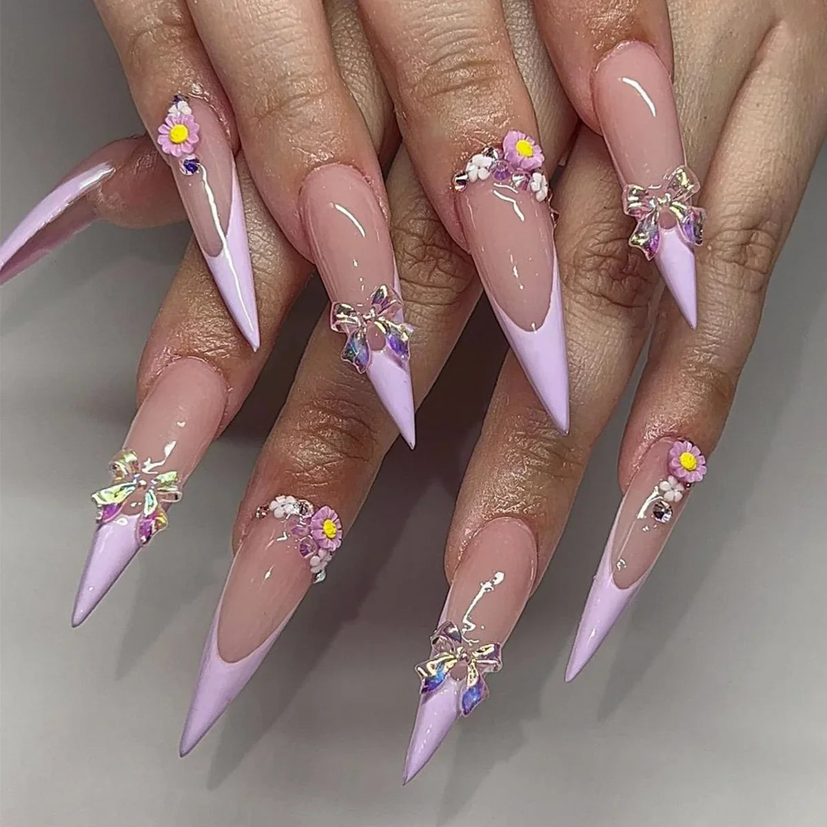 Glamorous Rhinestone Stiletto Press-On Nails