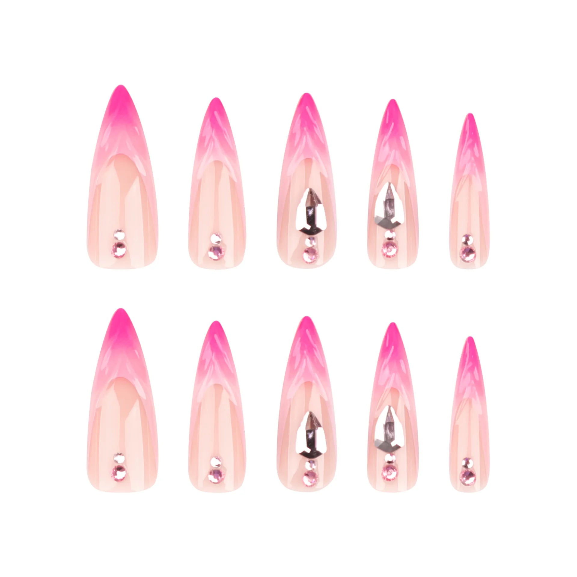 Glamorous Rhinestone Stiletto Press-On Nails