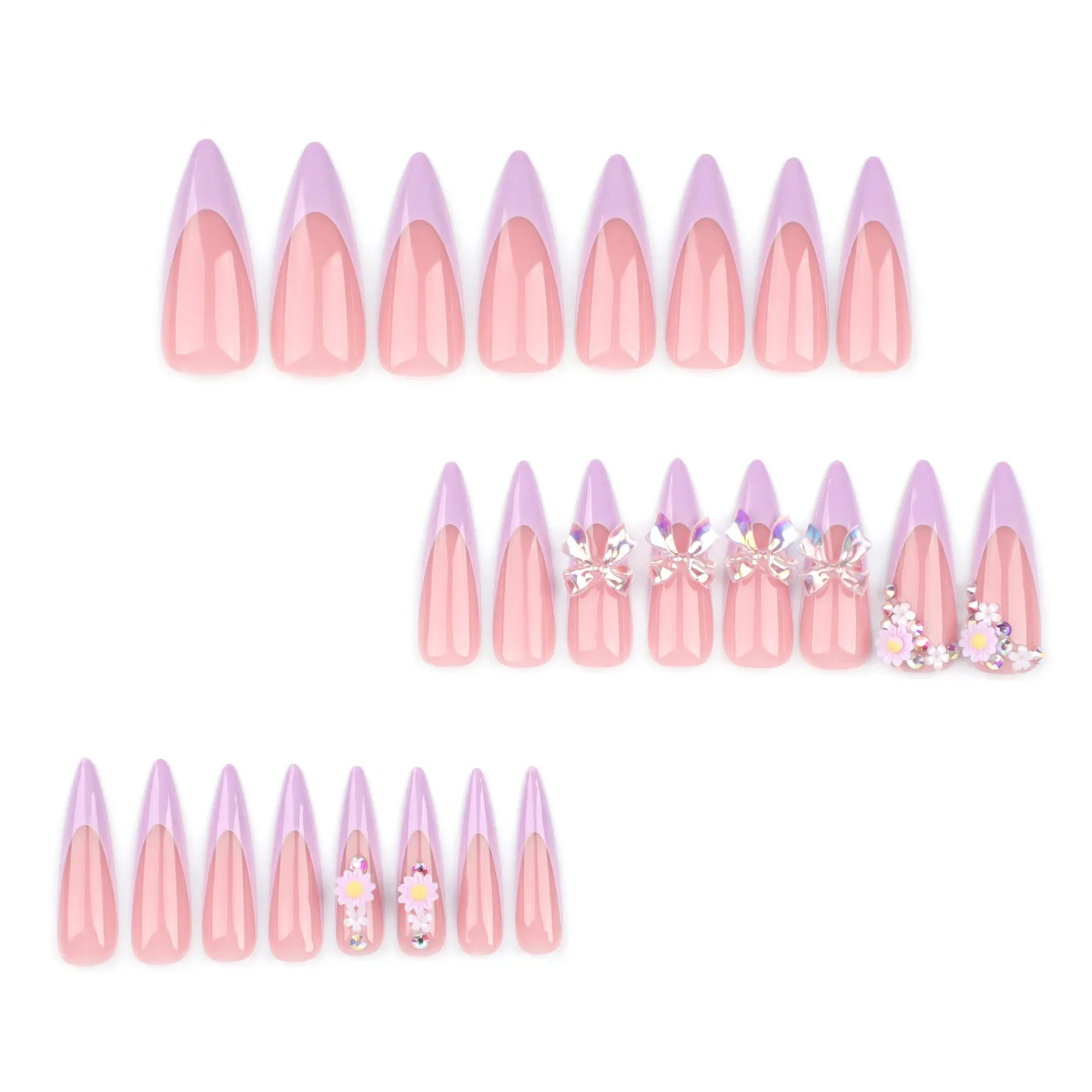 Glamorous Rhinestone Stiletto Press-On Nails