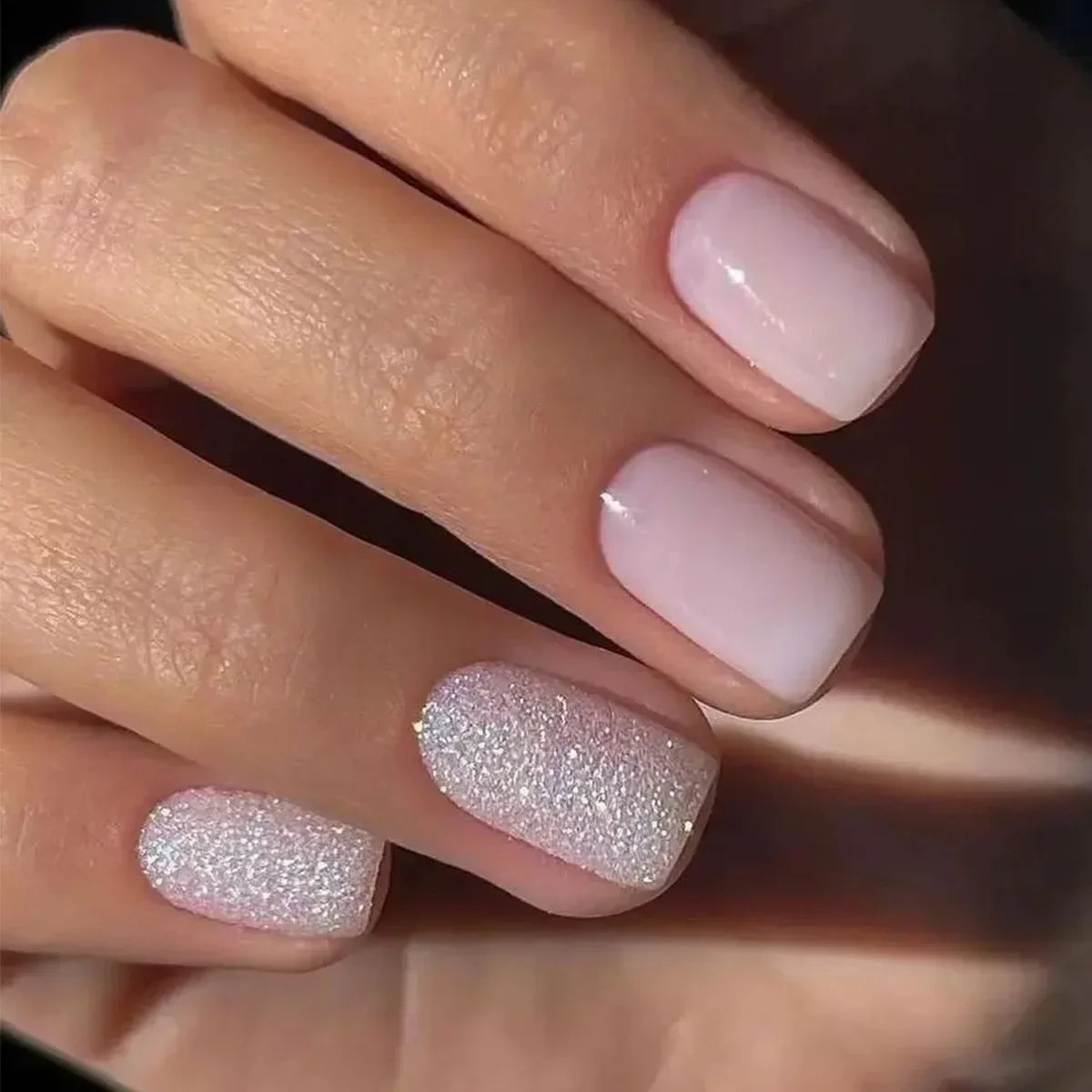 Glossy Press On Nails Set Short Oval Gradient