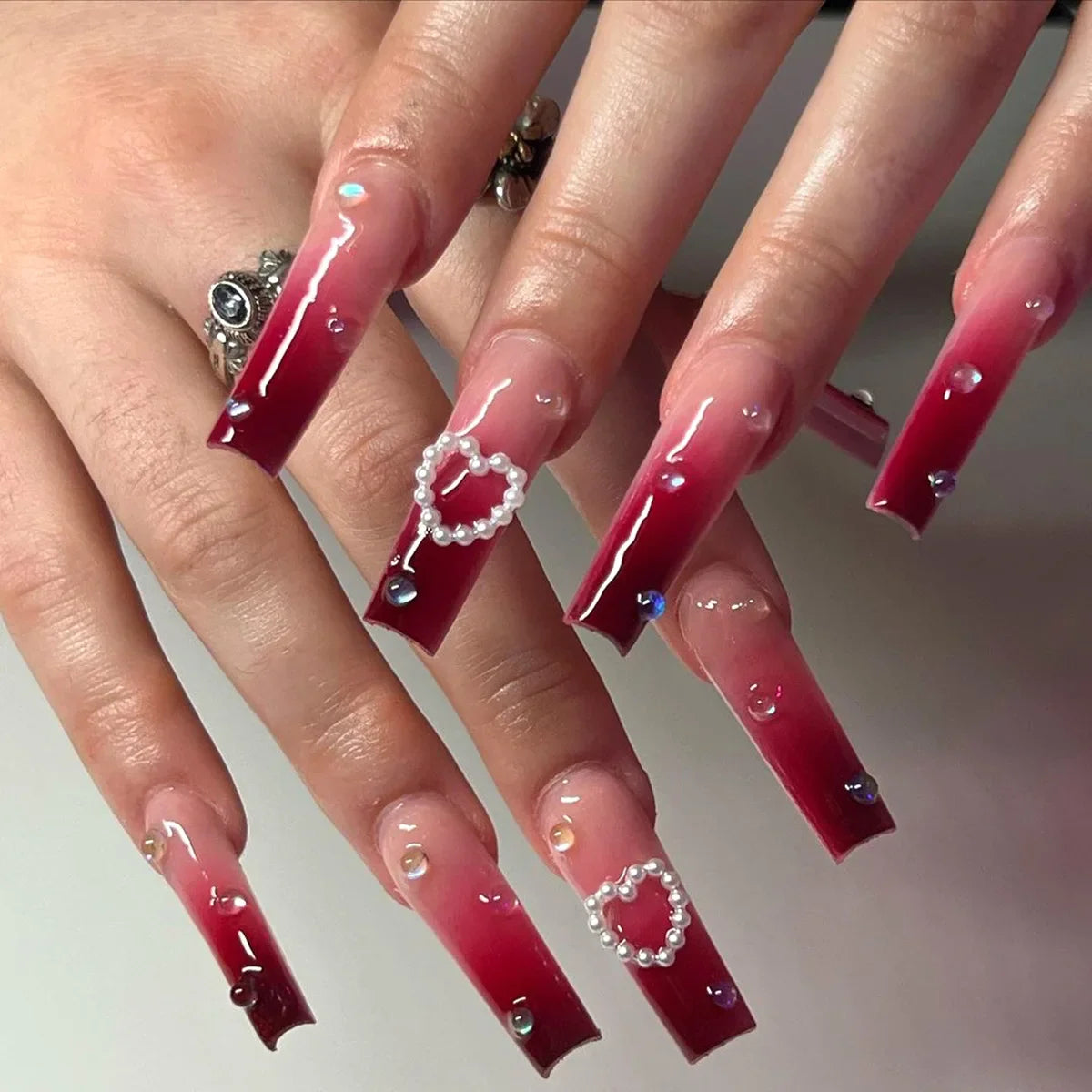 Pink Bow Press on Nails