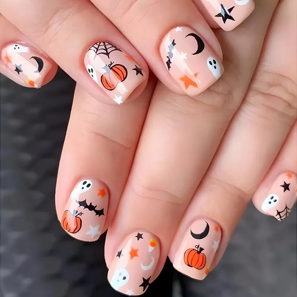 Pumpkin & Ghost Press-On Nails