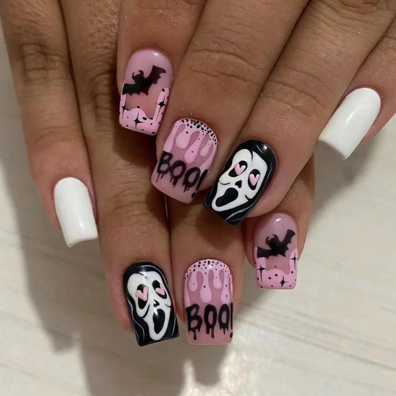 Pumpkin & Ghost Press-On Nails