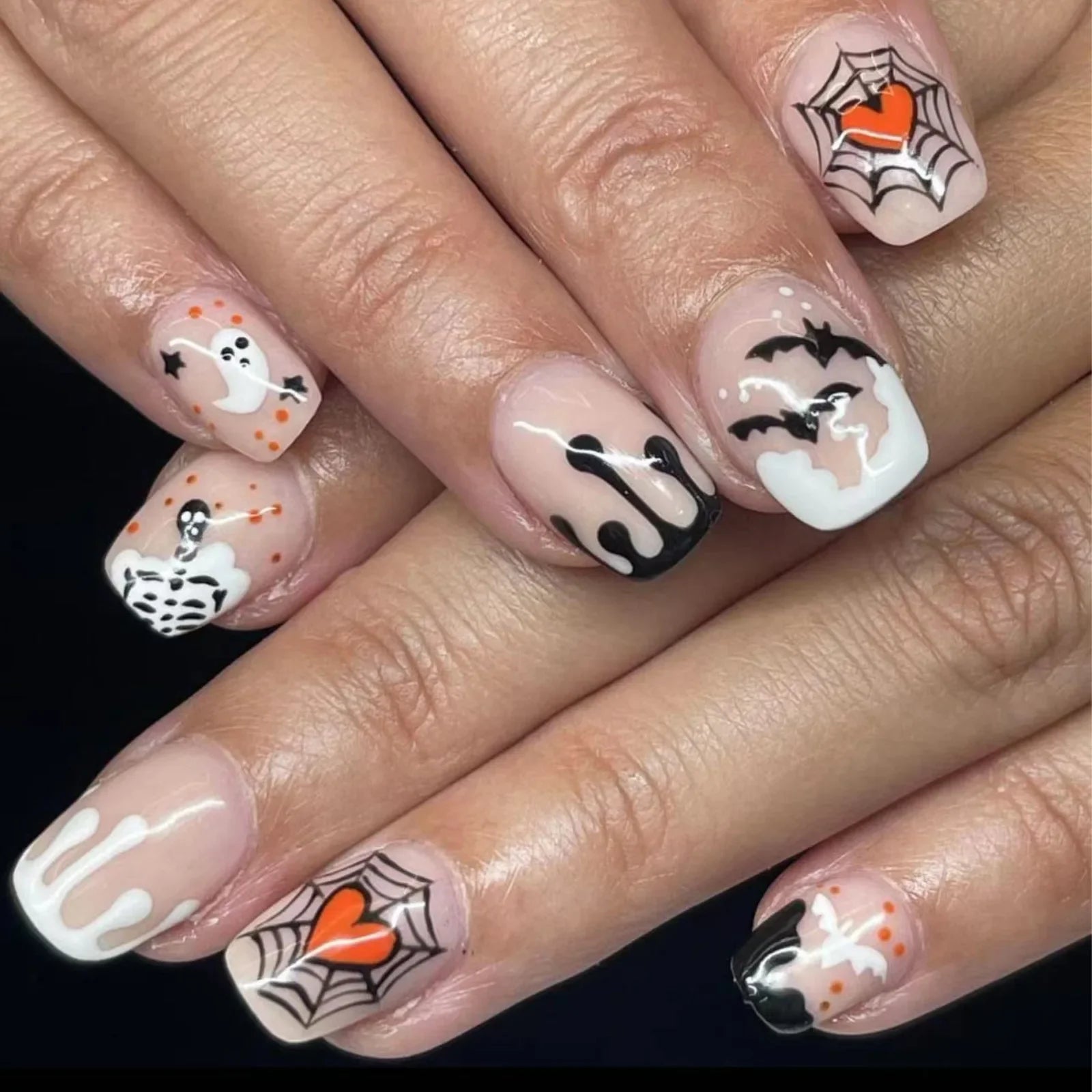 Pumpkin & Ghost Press-On Nails