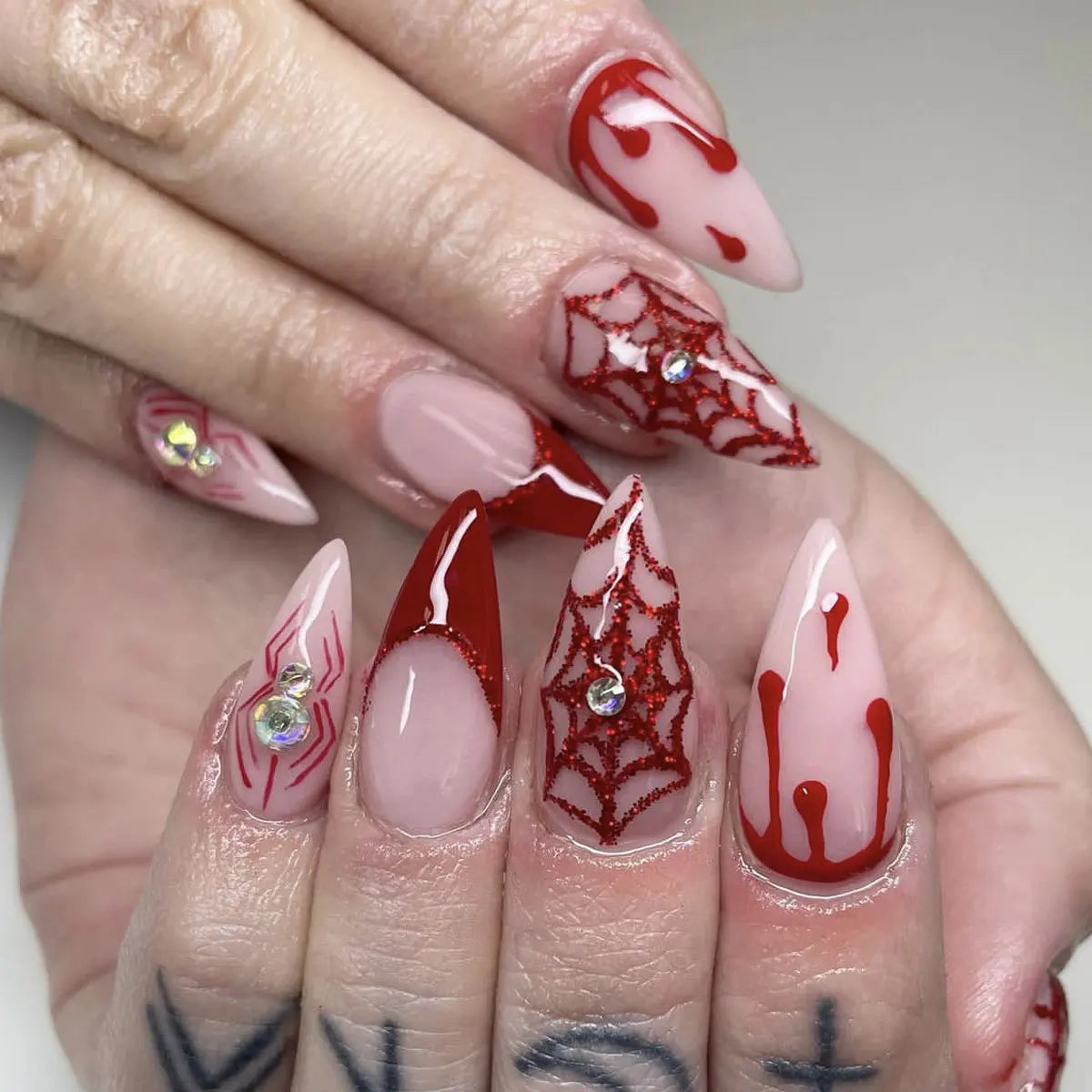Punk Spider Skull Press-On Nails
