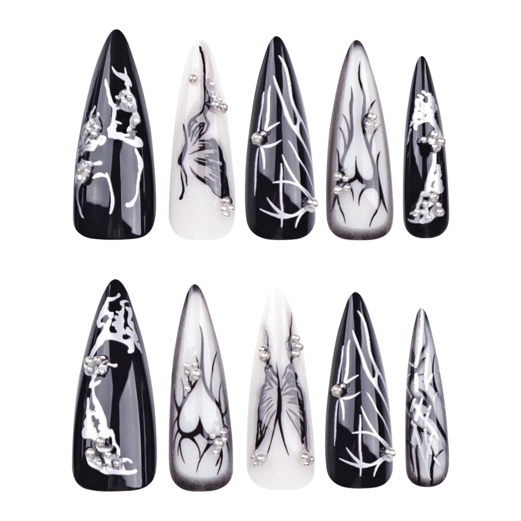 Qsezeny Glam Butterfly Press-On Nails
