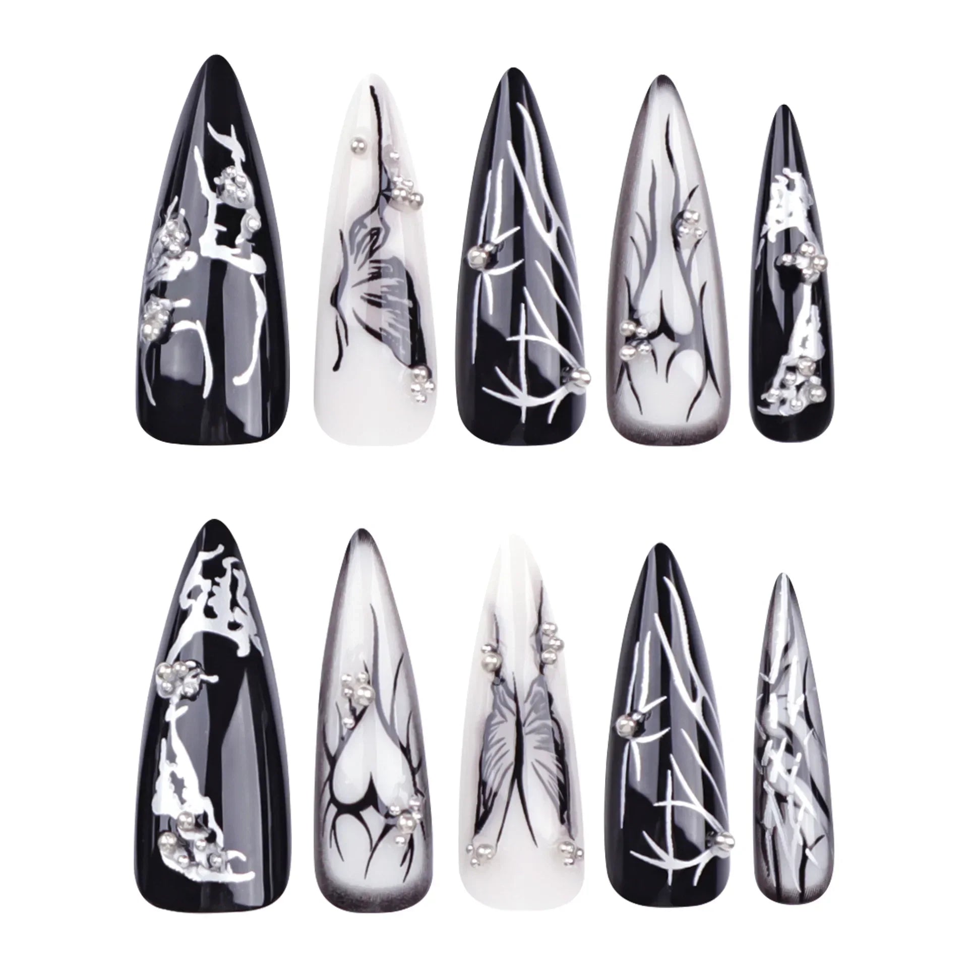 Qsezeny Glam Butterfly Press-On Nails