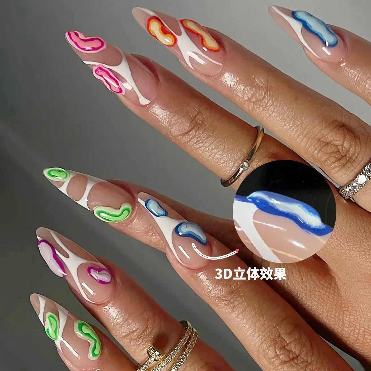 Qsezeny Glam Butterfly Press-On Nails