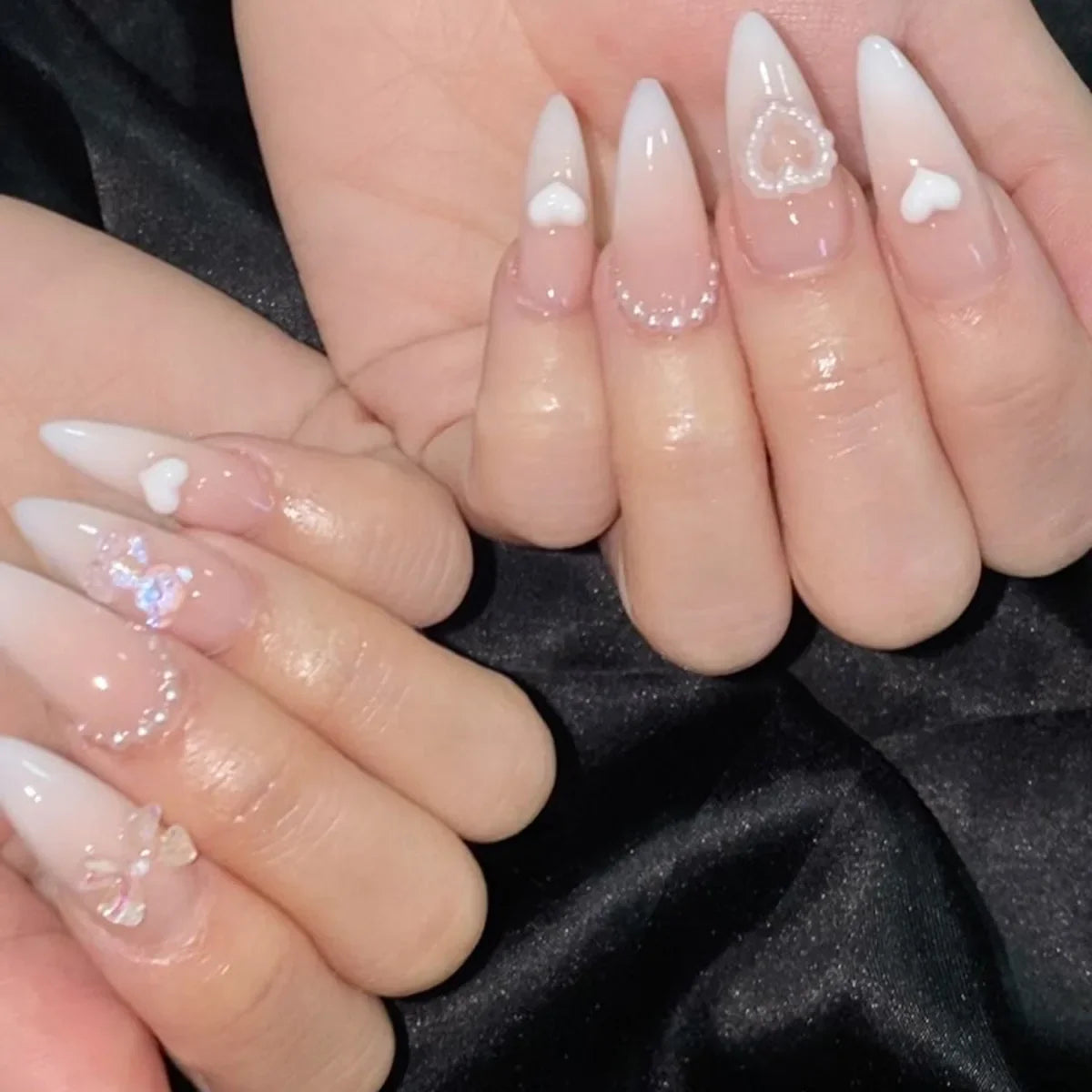 Pink Bow Press on Nails