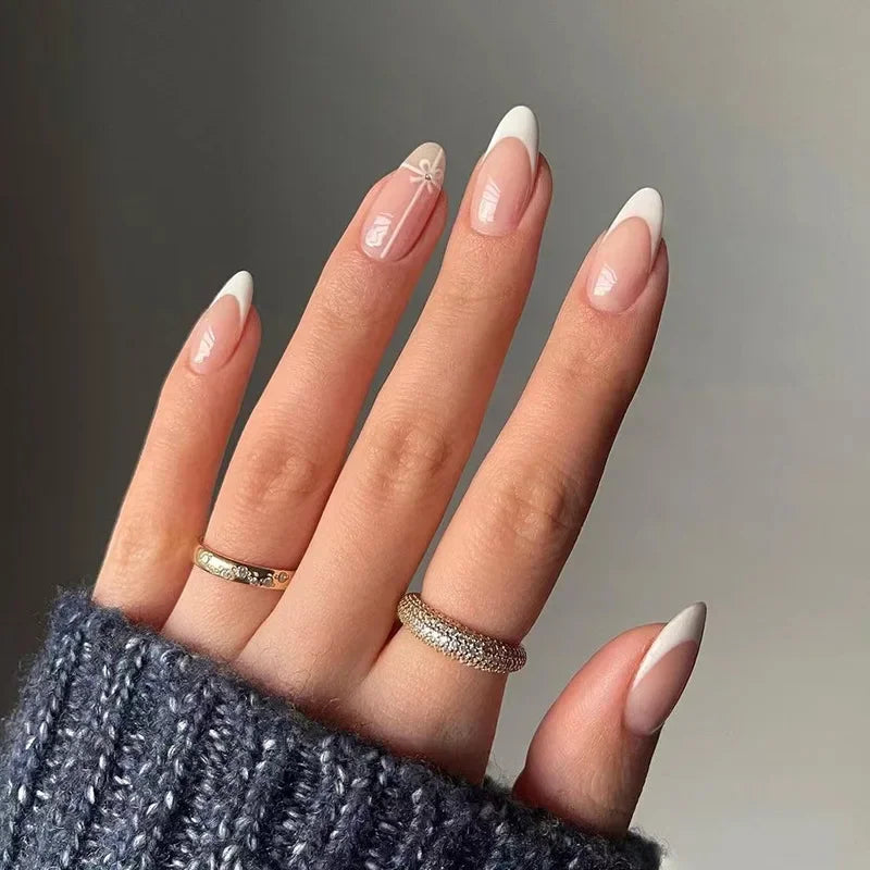 French Rainbow Acrylic Press-On Nails