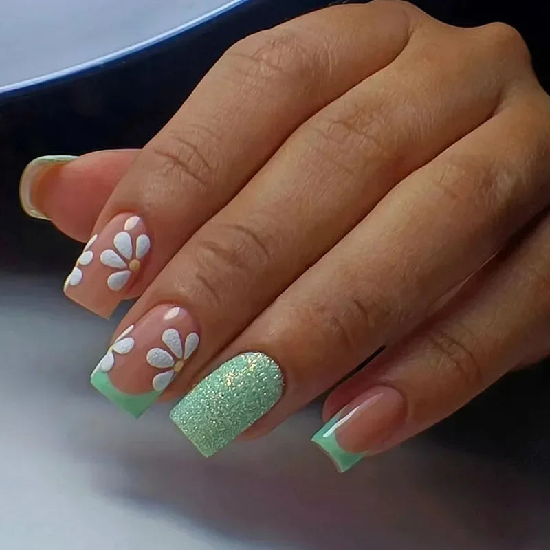 Vibrant Floral Fantasy Press-On Nails
