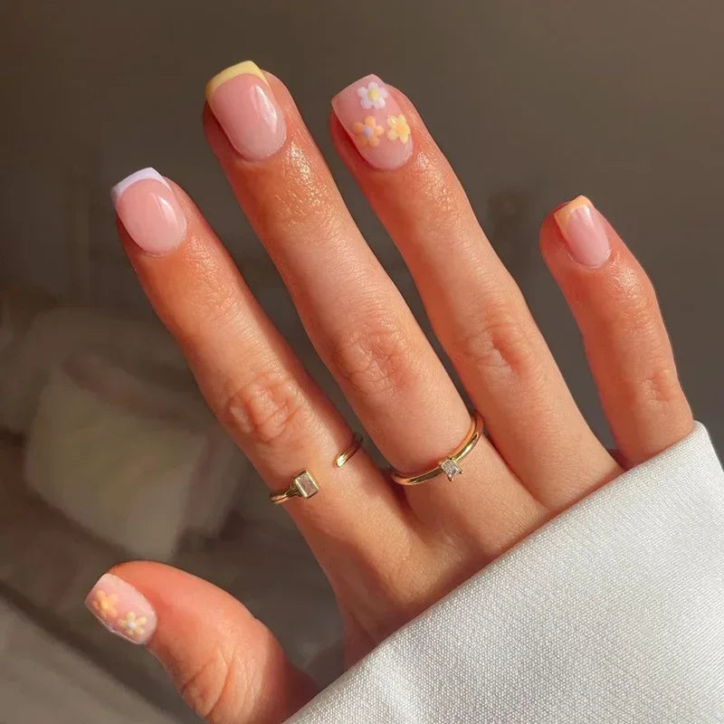 Vibrant Floral Fantasy Press-On Nails