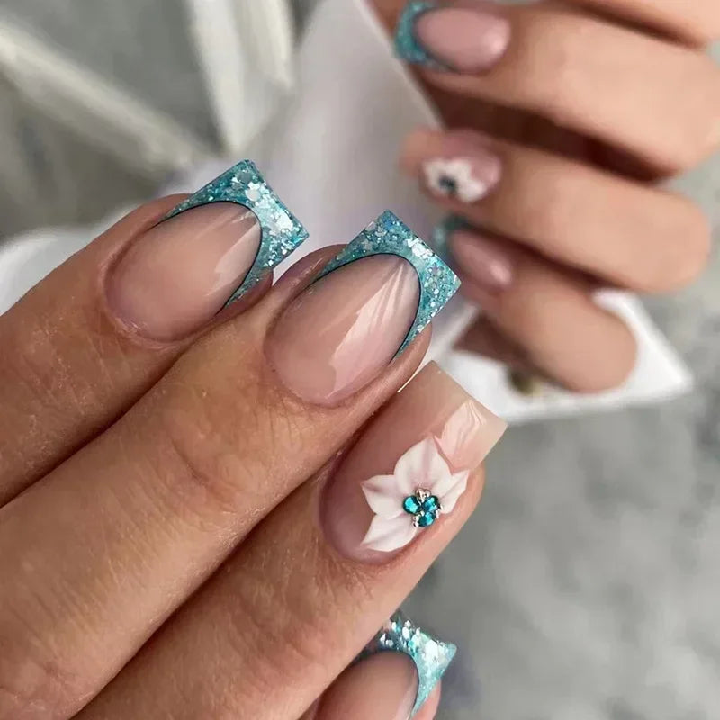 Vibrant Floral Fantasy Press-On Nails