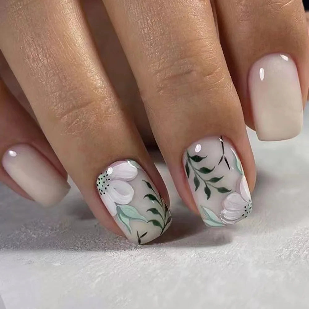 Vibrant Floral Fantasy Press-On Nails