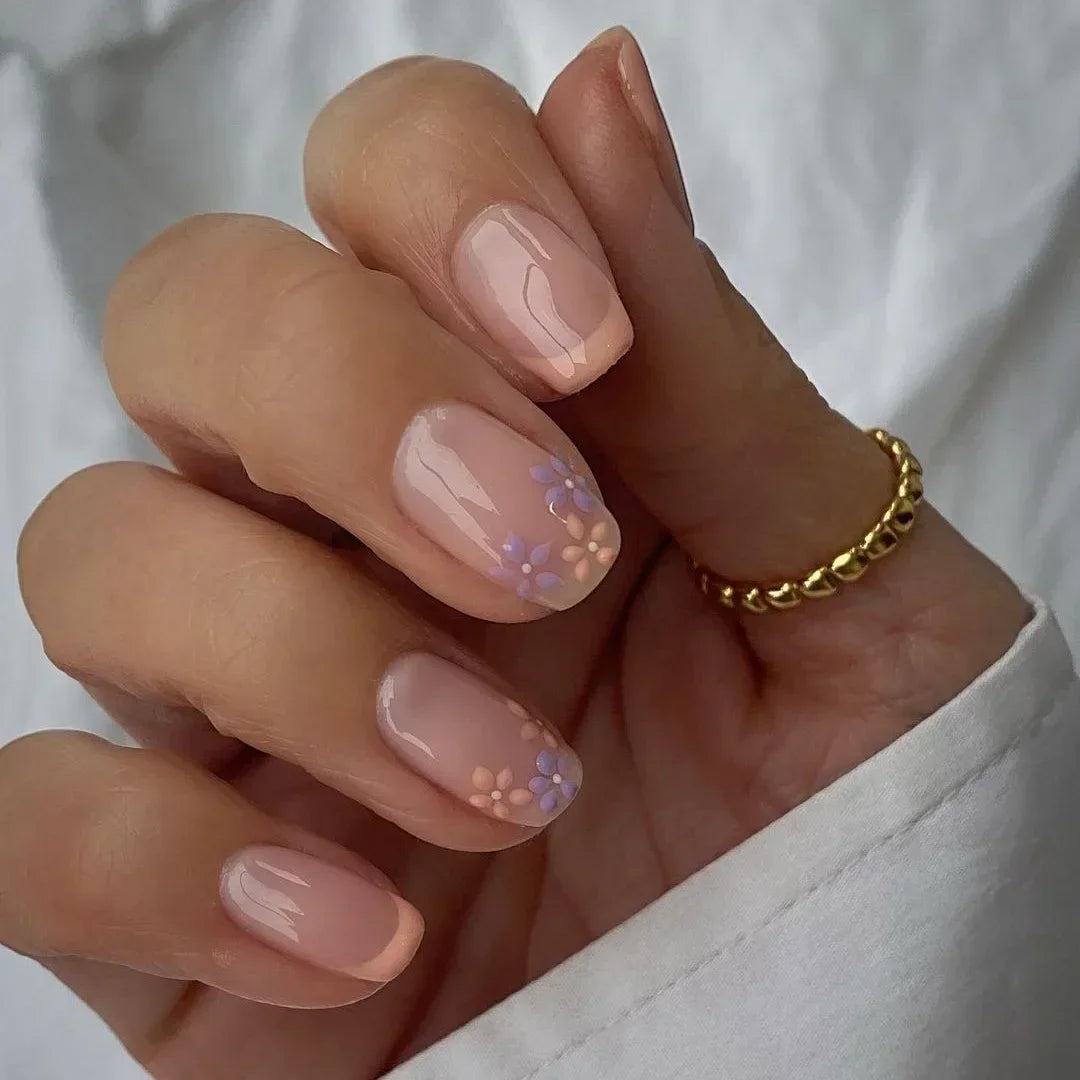 Vibrant Floral Fantasy Press-On Nails