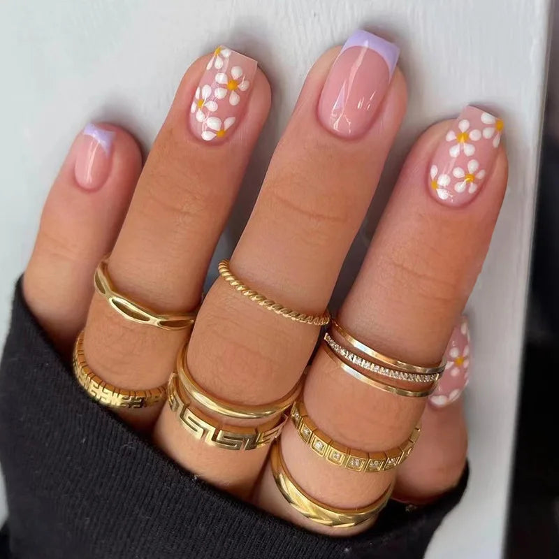Vibrant Floral Fantasy Press-On Nails