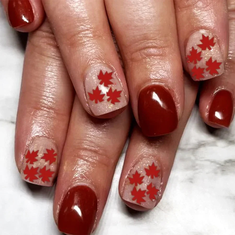 Shimmering Orange Press-On Nails