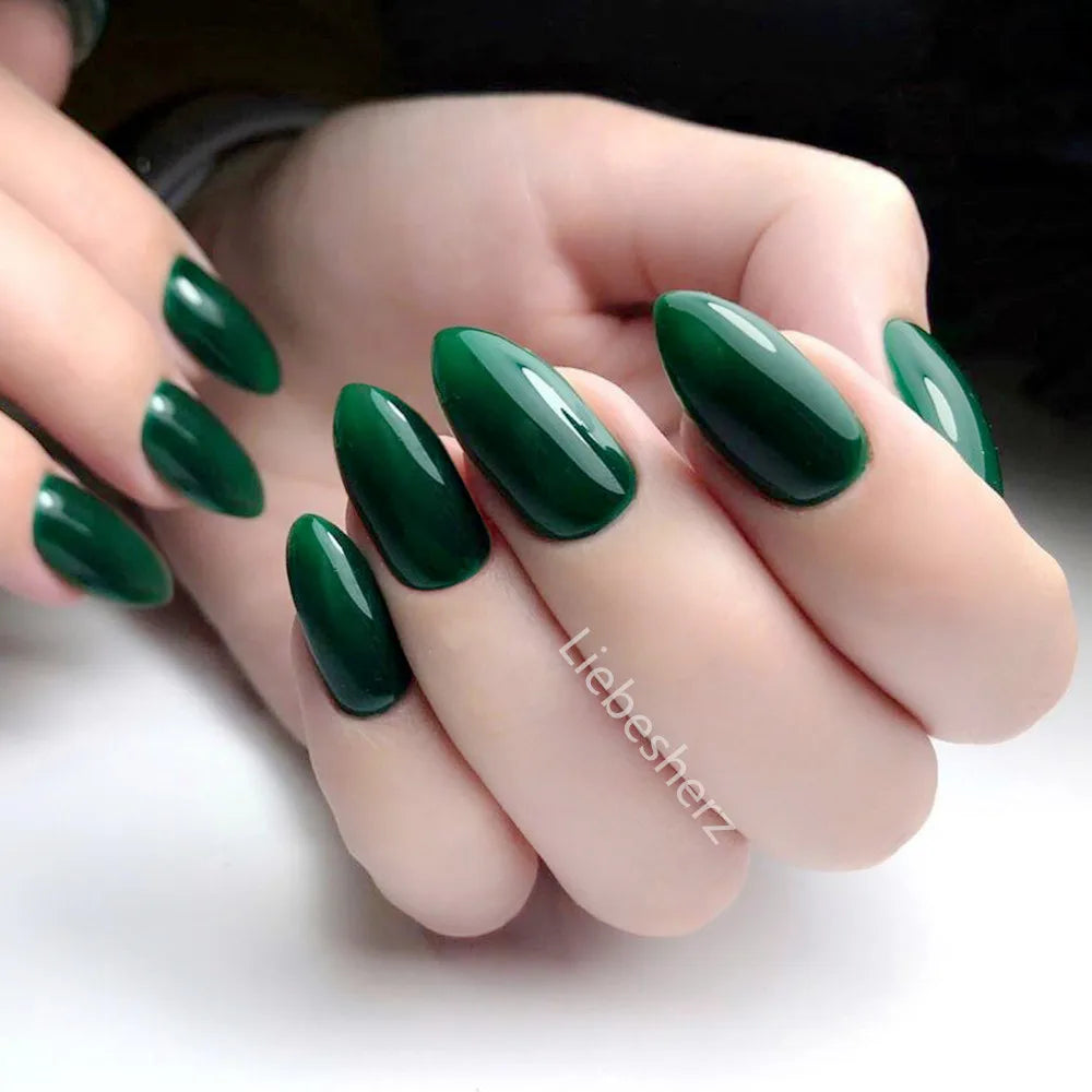 Shiny Wine Red Press-On Stiletto Nails