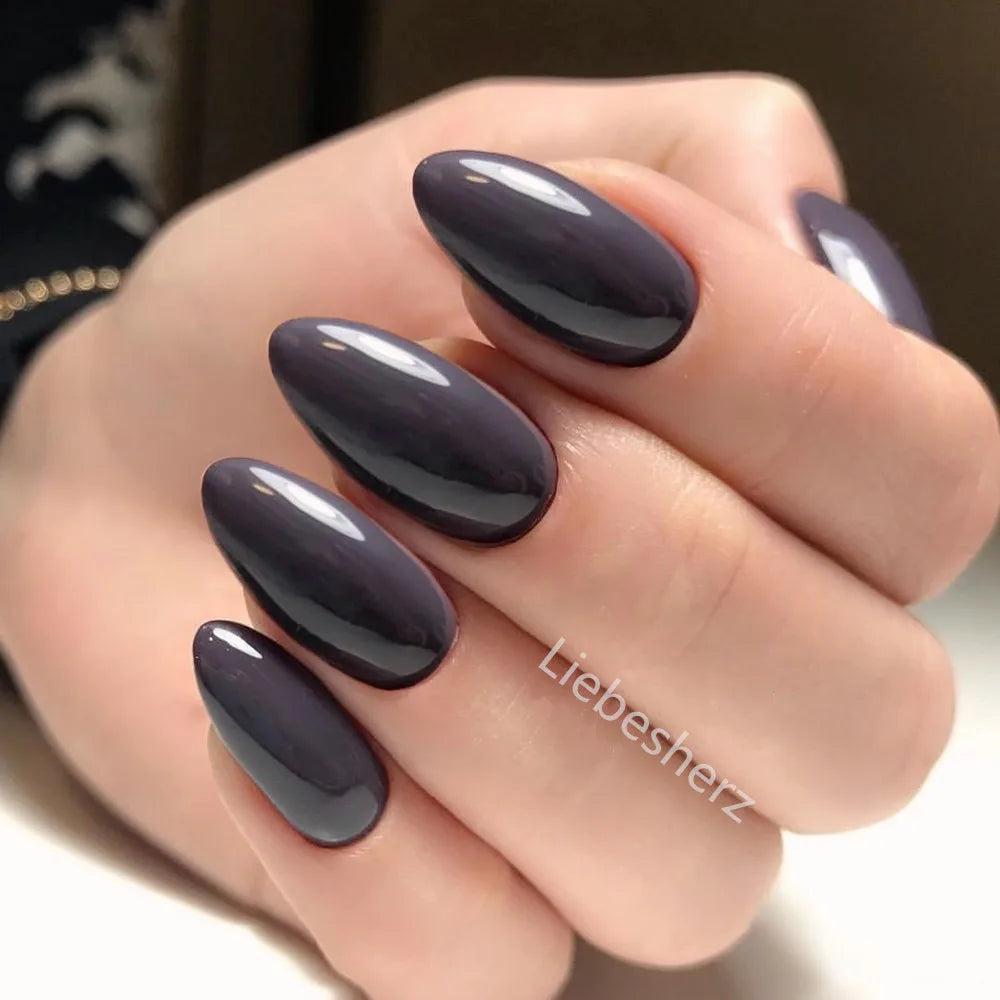 Shiny Wine Red Press-On Stiletto Nails