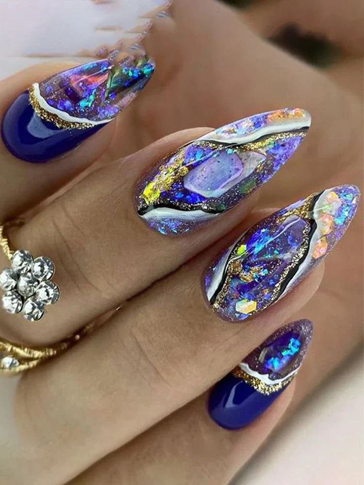 Stunning Amber Press On Nails Set