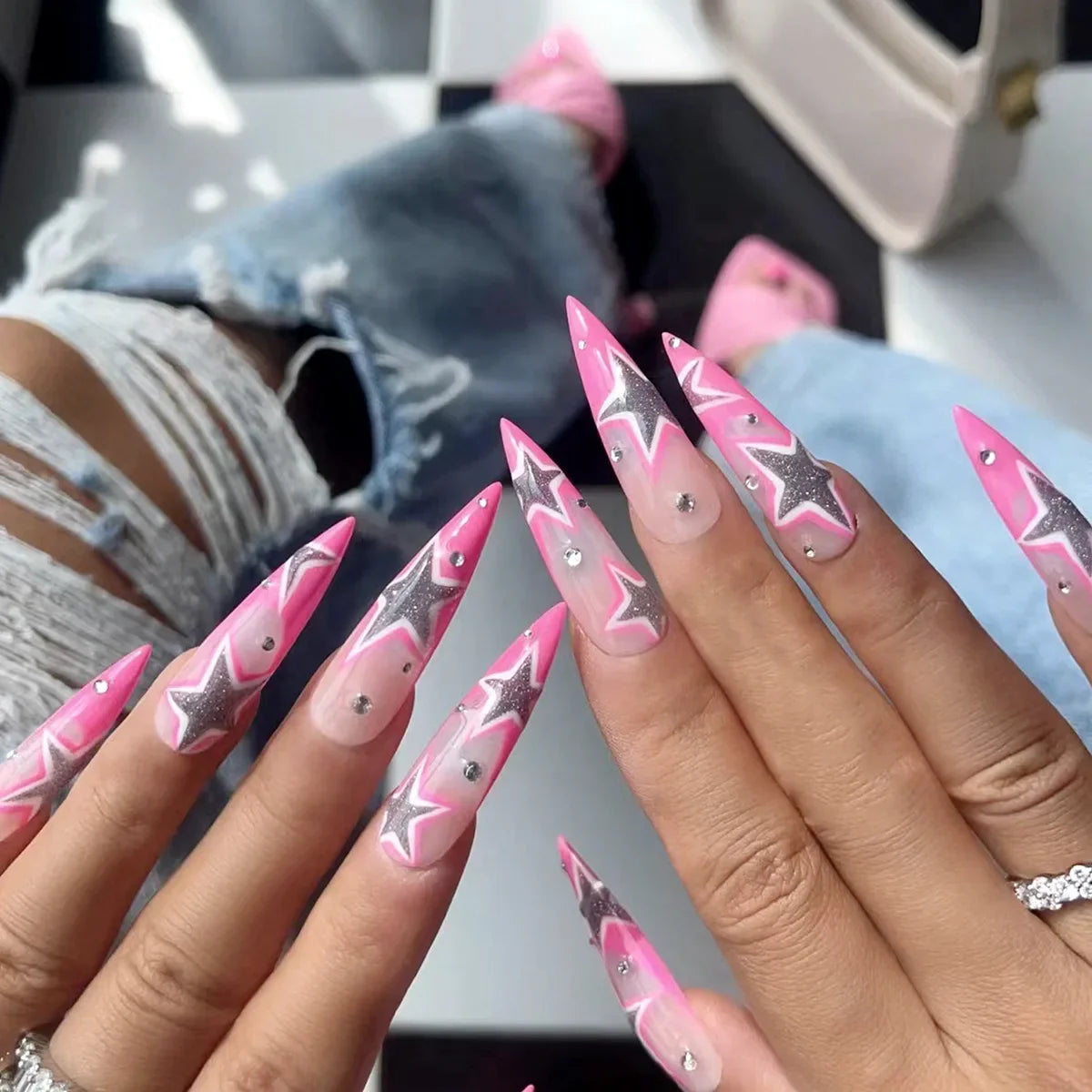 Stylish Almond Ballerina Press-On Nails