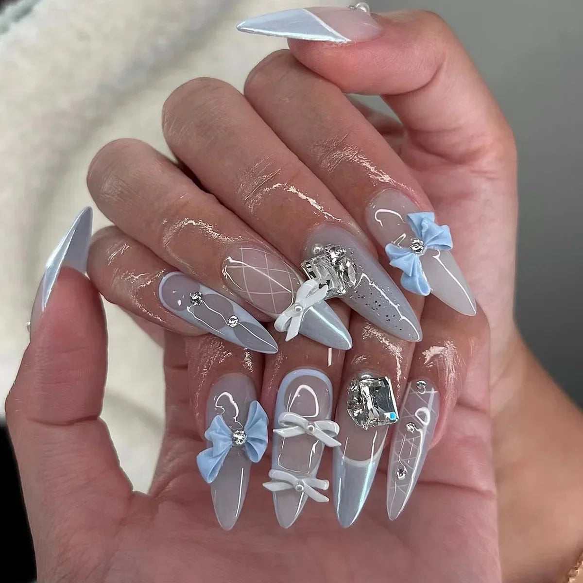 Stylish Almond Ballerina Press-On Nails