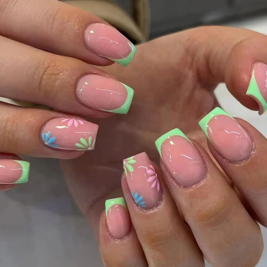 Vibrant Floral Fantasy Press-On Nails