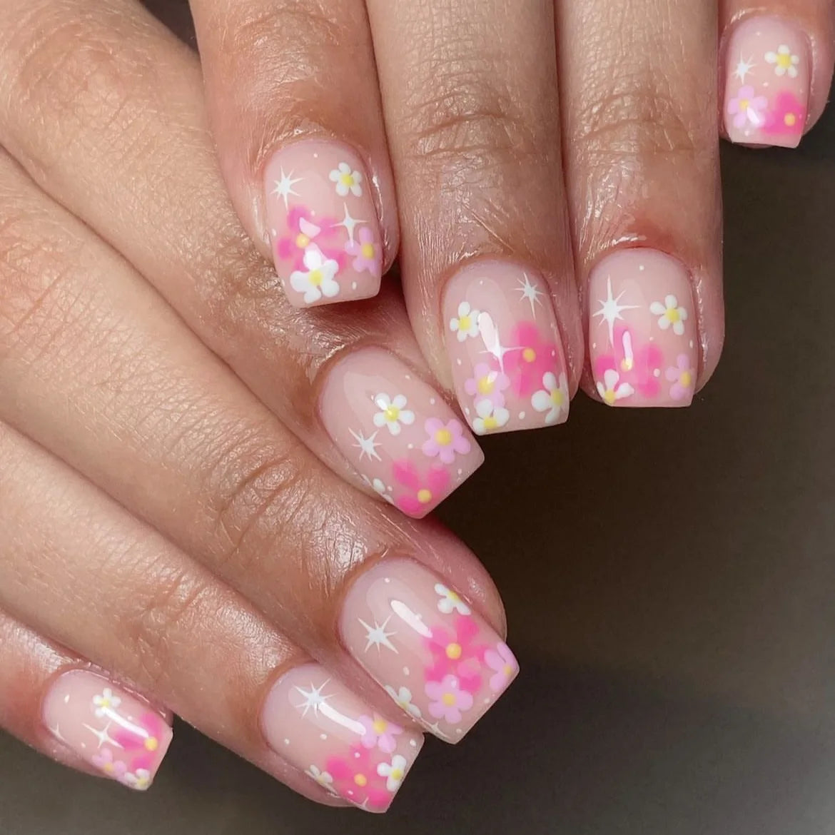 Vibrant Floral Fantasy Press-On Nails