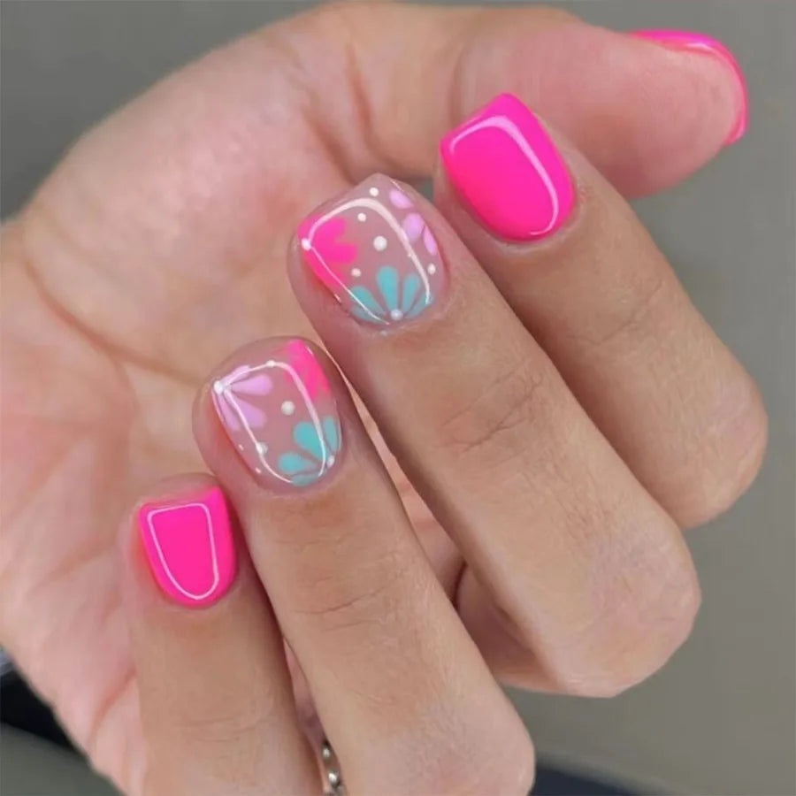 Vibrant Floral Fantasy Press-On Nails