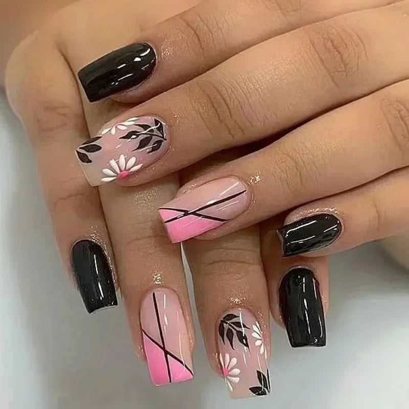 Vibrant Floral Fantasy Press-On Nails