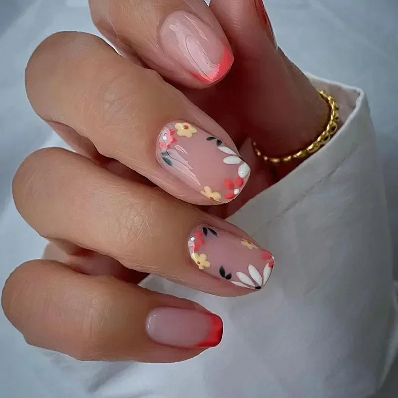 Vibrant Floral Fantasy Press-On Nails