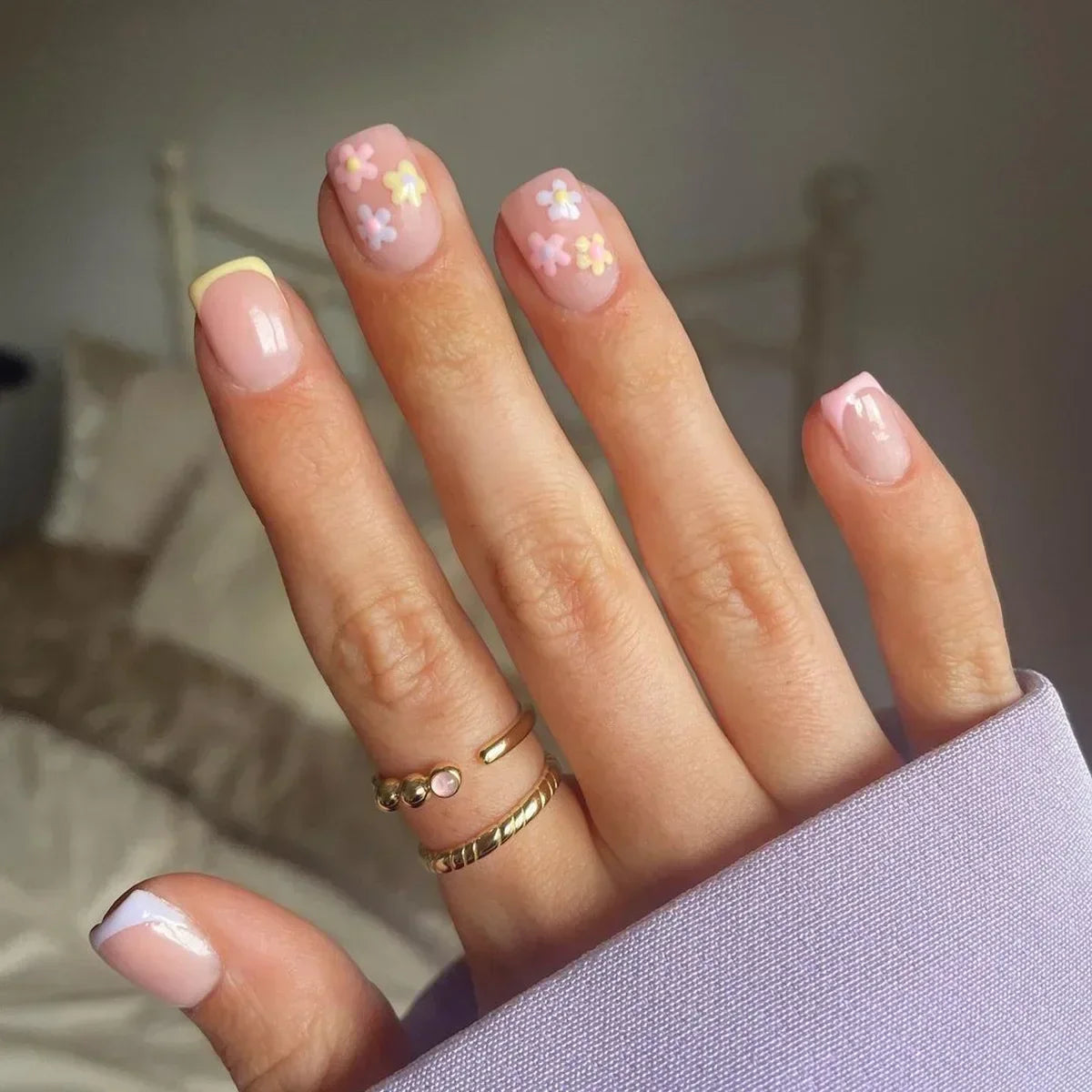 Vibrant Floral Fantasy Press-On Nails