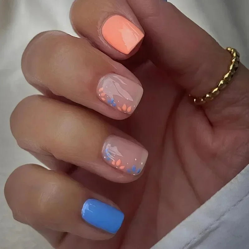Vibrant Floral Fantasy Press-On Nails