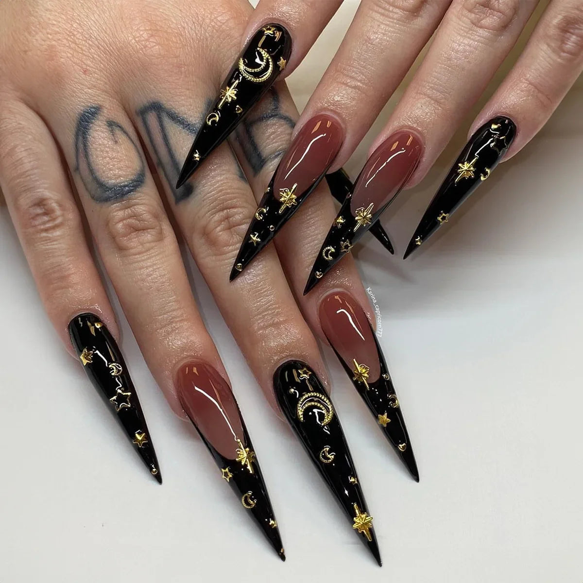 Y2K Silver Flame Press-On Nails