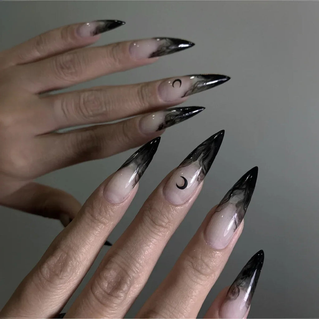 Y2K Silver Flame Press-On Nails