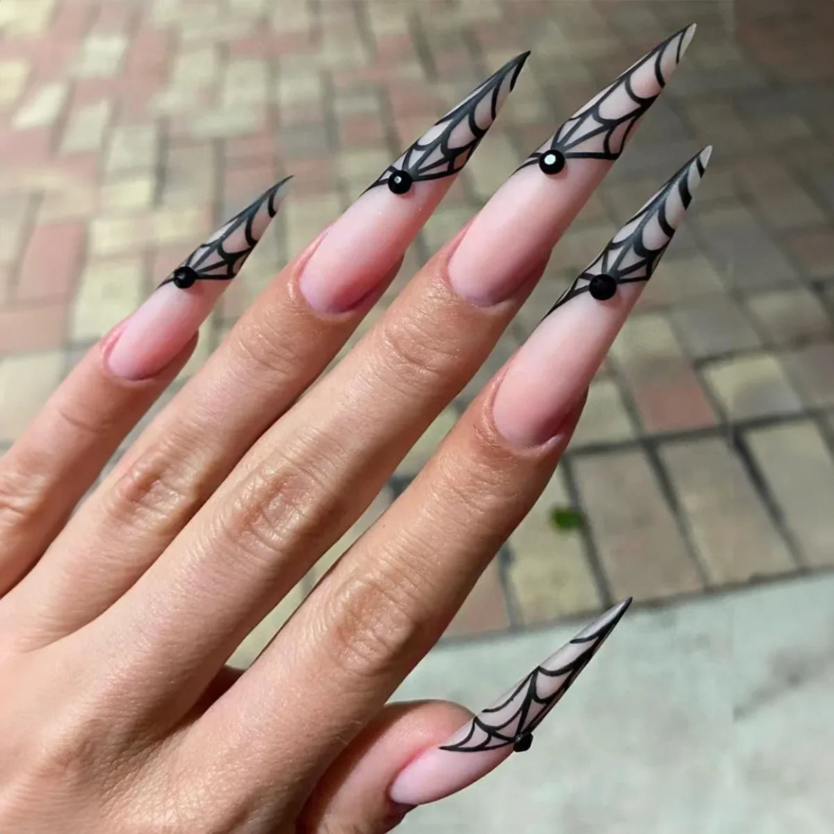 Y2K Silver Flame Press-On Nails