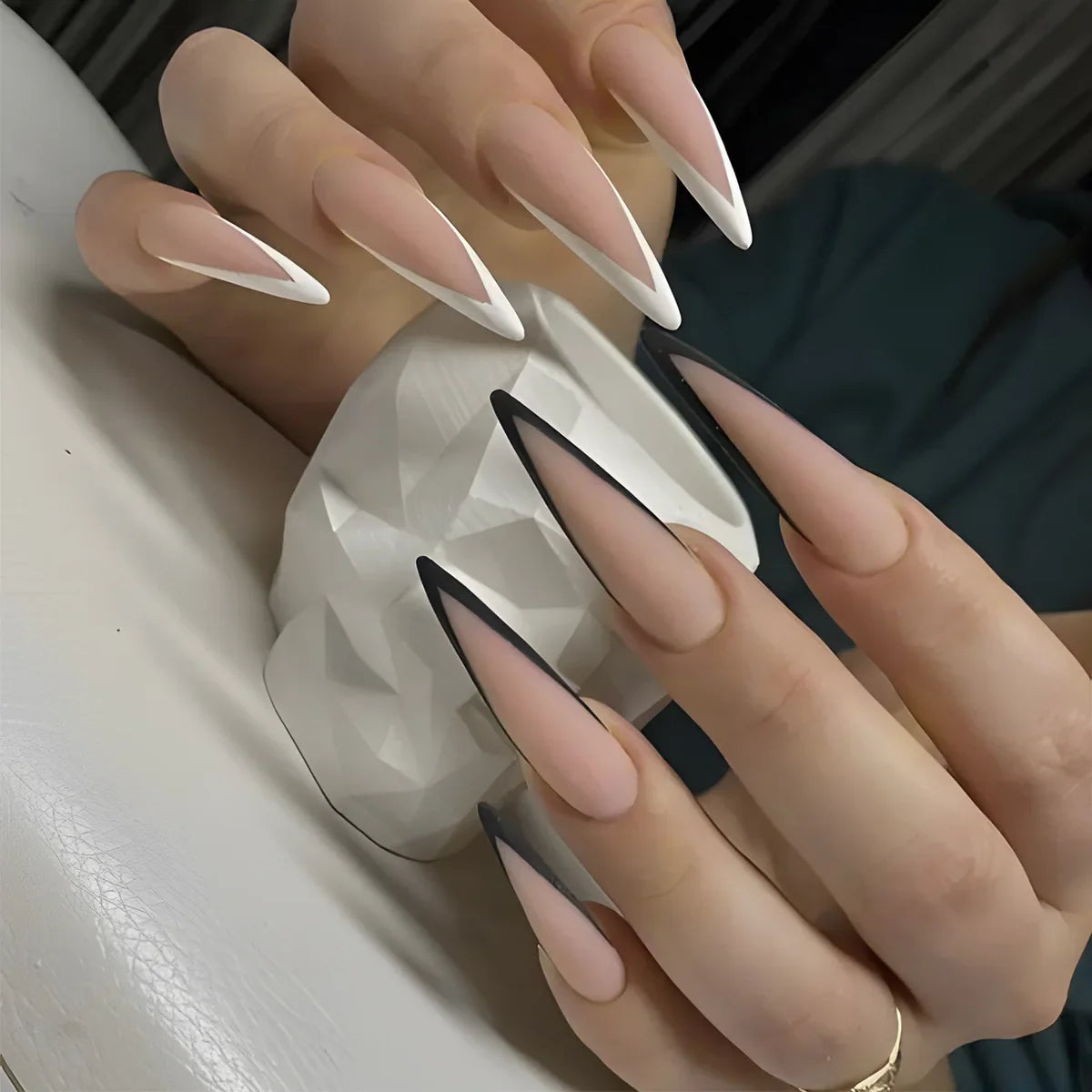 Y2K Silver Flame Press-On Nails
